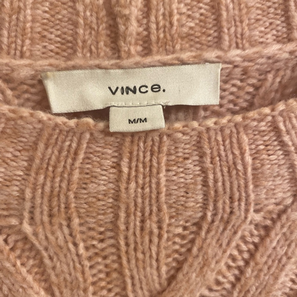 Vince Interlocking Cable Knit Wool Blend Sweater - image 3